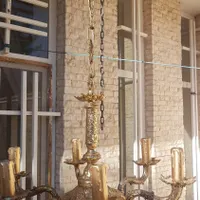 لوست ۶ شاخه برنز ودو شاخه دیواری|لوستر و چراغ آویز|کرمان, |دیوار
