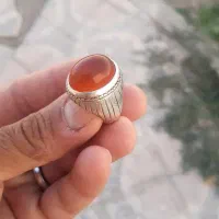 انگشتر عقیق یمانی کهنه طوق دار تیغ آب کامل|جواهرات|کرمانشاه, |دیوار
