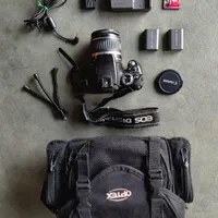 Canon EOS 350 D (Rebel XT) به همراه کلی تجهیزات|دوربین عکاسی و فیلم‌برداری|تهران, فرحزاد|دیوار