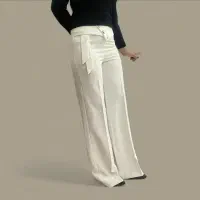 شلوار کرپ مازراتی دابل سفید مناسب