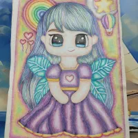 نقاشی با تکنیک مداد رنگی