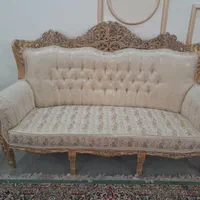 مبل سلطنتی چوب گردو پارچه نو رنگ سندبلاس|مبلمان خانگی و میز عسلی|بهاباد, |دیوار