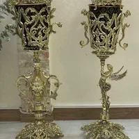 سطل وجادستمال طرح برنجی کنارسالنی طرح طاووس|صنایع دستی و سایر لوازم تزئینی|مشهد, طلاب|دیوار
