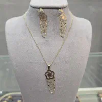 نیم ست پولکی گل