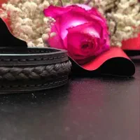 دستبند موی یار چرم طبیعی دست دوز