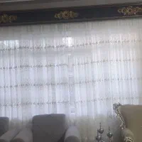 پرده توری گلدار