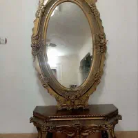 آینه کنسول سلطنتی و میز Tv بسیار تمیز و در حدنو|بوفه، ویترین، کنسول|خوی, |دیوار