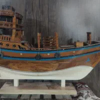 لنج چوبی دست ساز تزیینی چهار عدد|صنایع دستی و سایر لوازم تزئینی|خارک, |دیوار