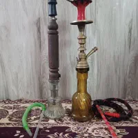 قلیان برنجی سوپاپ دار و قلیان چوب