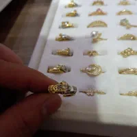 فروش ویژه انگشتر عاشق و معشوق طلایی نقره‌ای استیل