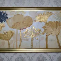 تابلو ورق طلا گل برجسته