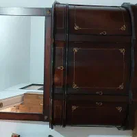 کنسول با آیینه چوب راش