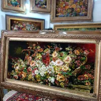 تابلو فرش ظریف چله ابریشم گل ریخته/نقد و اقساط|تابلو فرش|تهران, بوستان جنگلی لویزان|دیوار