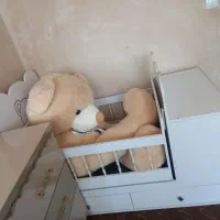 تخت با گهواره با چهار کشو سالم