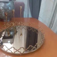 سینی استیل  به همراه شمعدونی