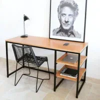 میز تحریر چوب و فلز کتابخانه‌دار مستقیم از تولیدی