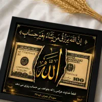 تابلو موزیکال/تابلو رزق و روزی الله/قاب عکس/مغازه
