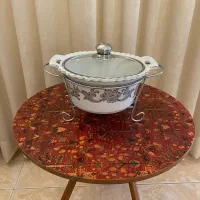 ظرف وارمردار چینی با درب پیرکس کاملا نو