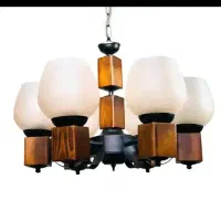 لوستر ۵ شعله چوبی