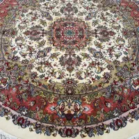 فرش دستباف دایره‌ای حاشیه پوست پیازی/طرح تبریز