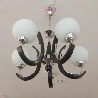 لوستر ۵ شعله ابکاری. گلد. کروم|لوستر و چراغ آویز|یزد, |دیوار