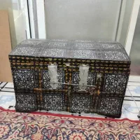 صندوق صندوقچه گنجه چوبی روسی قدیمی عتیقه سالم|کلکسیون اشیاء عتیقه|اصفهان, شیخ اشراق|دیوار