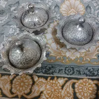 قندان برنجی نقره ای