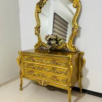سرویس خواب دونفره چوب راش ورق طلا سفارشی فوری