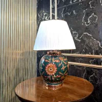 آباژور سفالی نقاشی زیر لعابی