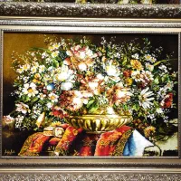 تابلو فرش دستبافت گل