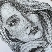 پرتره خاص با تکنیک ترام|تابلو، نقاشی، عکس|قم, سالاریه|دیوار