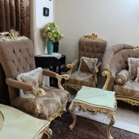 مبلمان7نفره چوب گردوتعویض بادوتخته فرش ۱۲متری|مبلمان خانگی و میز عسلی|تهران, مینای جنوبی|دیوار