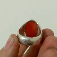 عقیق یمنی سرخ ناب کهنه چشم دار|جواهرات|کرمانشاه, |دیوار