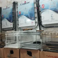 تولیدی جا ظرفی دو طبقه رنگ طلایی و استیل