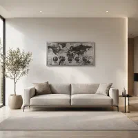ساعت دیواری چوبی فلزی چند زمانه