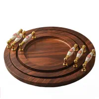 سینی گرد چوبی ۳ عددی