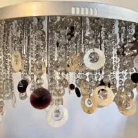 لوستر آویزدار صدف و کریستال