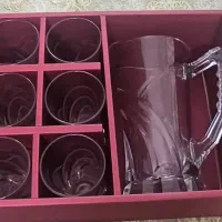 ست شش نفره پارچ و لیوان کریستال سیلیکا ژاپن