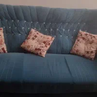 مبل چوبی پارچه ای با سه تا عسلی|مبلمان خانگی و میز عسلی|جوانرود, |دیوار