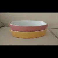 دو عدد پیرکس سرامیکی مستطیل