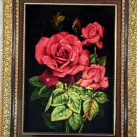 تابلو فرش قاب دار دستباف گل ابریشم نونو|تابلو فرش|اصفهان, ملک‌شهر|دیوار