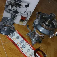 سماور گازسوز نو بلااستفاده همراه تمامی لوازم جانبی