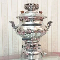 سماور گازی ۸ لیتر برنز اصل غفاری ترموکوپلدار قدیمی