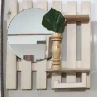 آینه طرح چوبی برای سرویس|لوازم سرویس بهداشتی|گرگان, |دیوار