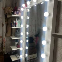 آینه چراغ دار و شلف چوب اصل|آینه|تهران, هفت حوض|دیوار