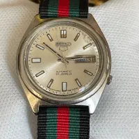 ساعت سیکو ۵ صفحه نقره ای7009 ژاپن ۲۱جواهر نبضی ناب