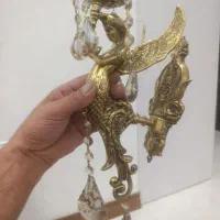 دوعدد دیوار کوب برنز طرح فرشته اصل و یک عدد ساعت