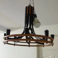 لوستر چوبی‌مدرن،تلفیق چوب و‌فلز