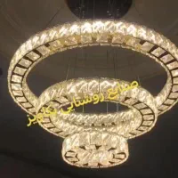 لوستر کریستالی سه حلقه سه حالته و ریموت دار