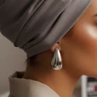 گوشواره اشکی سیلور رنگ ثابت و ضد حساسیت